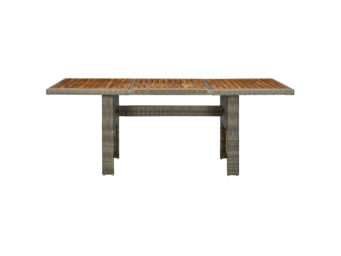 Maison Exclusive - Mesa De Jardín Ratán Sintético Marrón Y Madera Maciza Acacia
