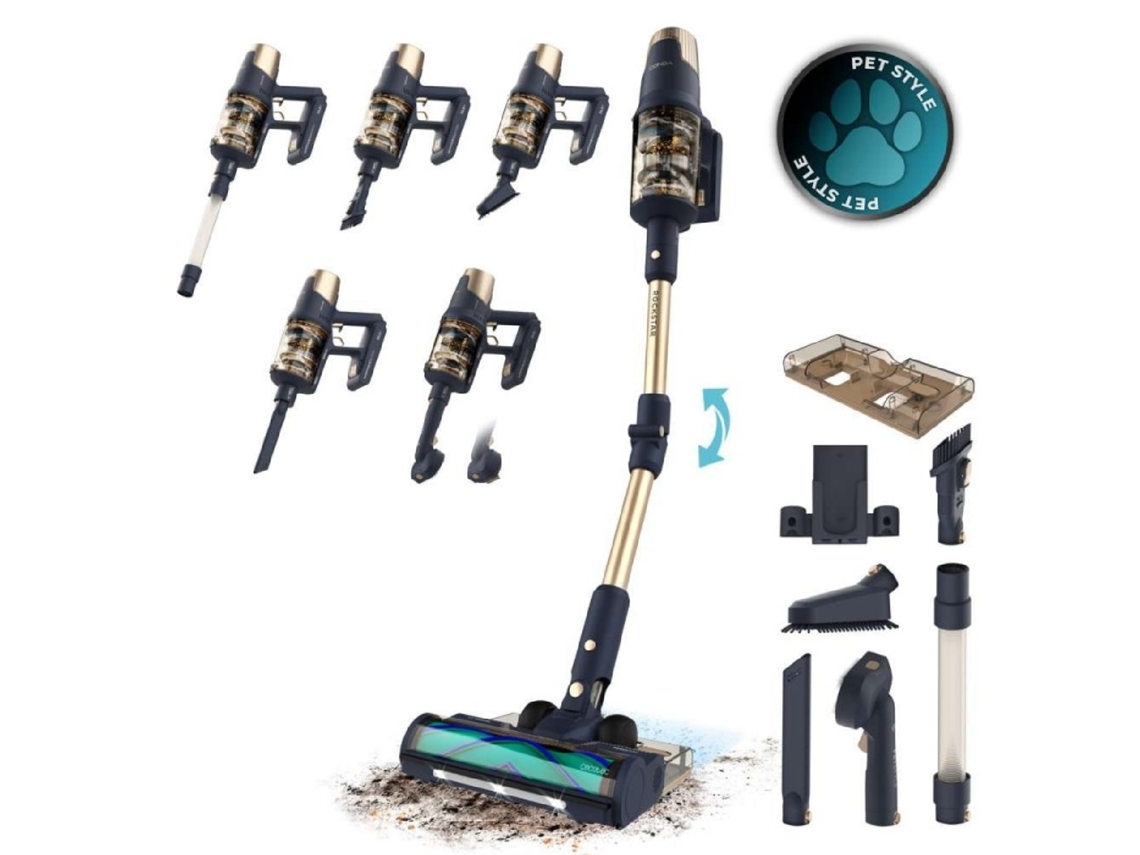 Cecotec Aspiradora Escoba Sin Cable Conga Rockstar Rx70 Aquapet Flex. 300aw, 780w, Motor Alto Rendimiento, Cepillo Hairless Xl