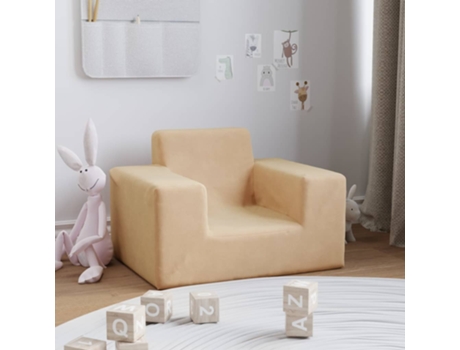 MAISON EXCLUSIVE - Sofá para niños felpa suave color crema