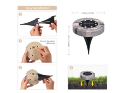 Luces solares de suelo Tomshine de 8 LED, IP65, impermeables, para jardín, patio y camino (8 unidades de luz cálida)