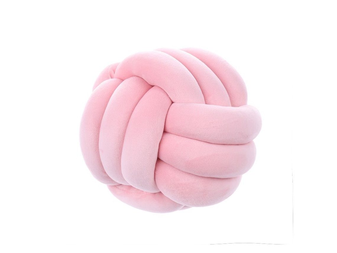 2026-almohada Redonda Nudo Suave De Peluche Decorativa Hogar 9.8x9.8 Pulgadas Rosa
