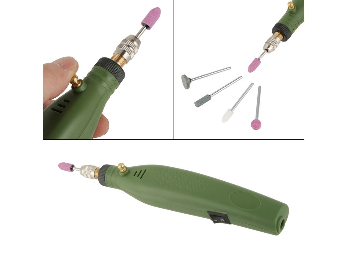 Kit de herramientas rotativas con mini taladro y amoladora eléctrica para esmerilar y pulir.