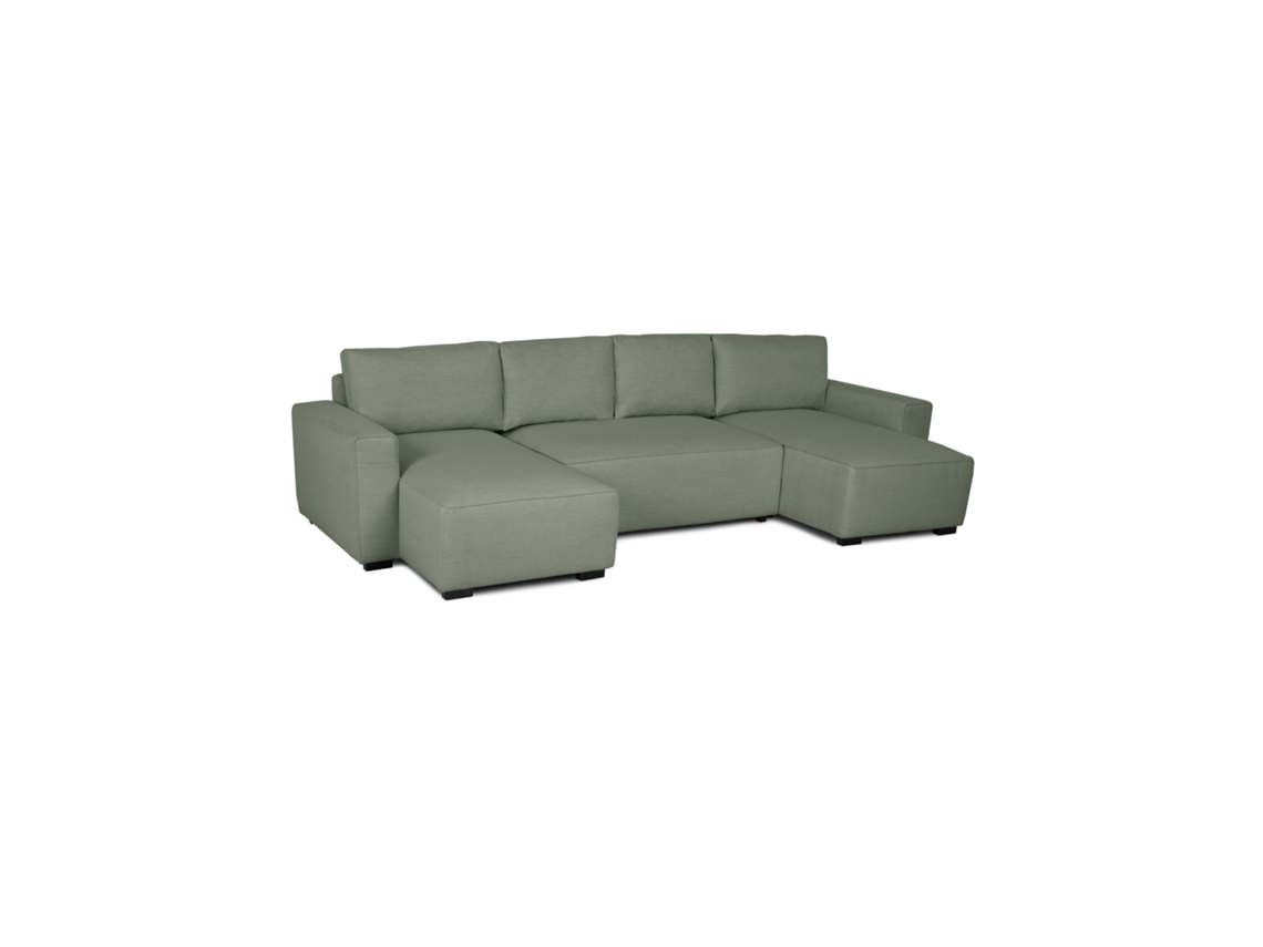 Sofá 4 Plazas BUDWING Jordan Verde + Chaise c/ Cama Panorámica (317 x 157 x 91 cm)