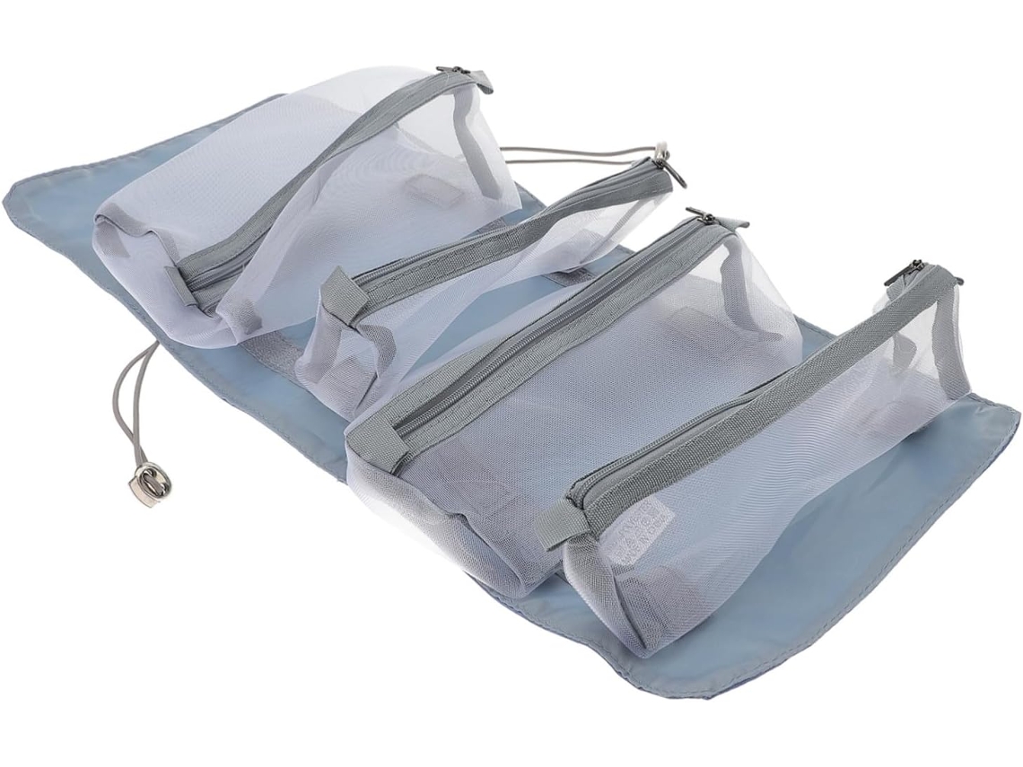 Neceser De Viaje Desmontable Y Plegable De 2 Piezas, Organizador De Cosméticos De Pu, Capacidad Para