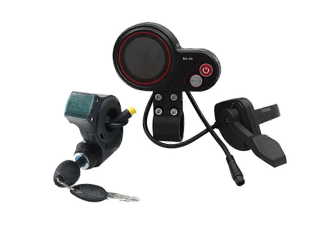Kit de acelerador de pulgar Qs-s4 de 36 V-60 V con pantalla LCD y llave de bloqueo de encendido de 3 pines para Zero 8 9 10 8x 10x