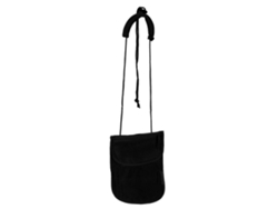 Bolsa de viaje portátil para exteriores con protección antirrobo, funda para el cuello con correa para pasaporte y billetera (negra)