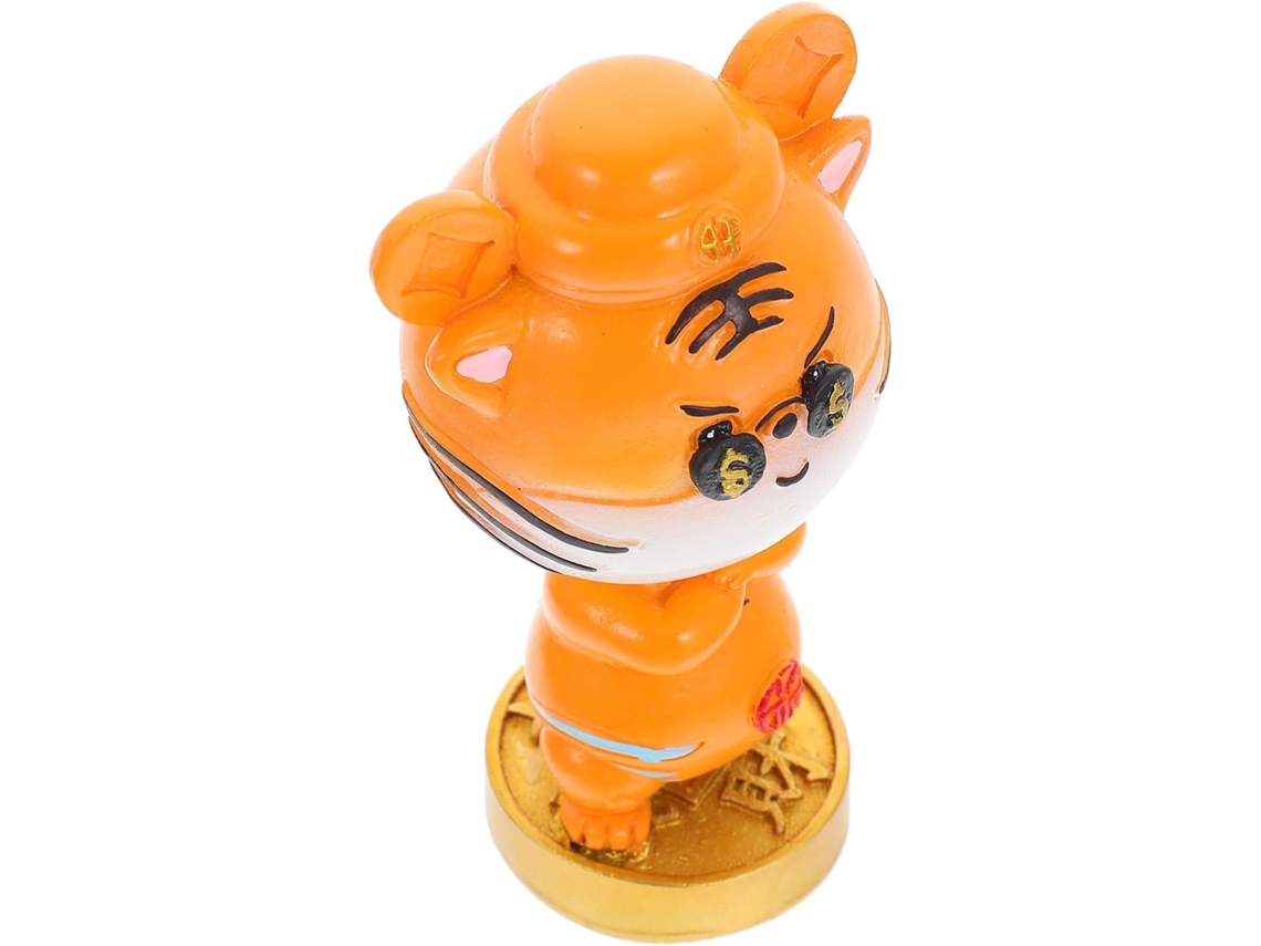 Adorno Tigre Resina Naranja Decoración Interior Coche Figura Amuleto Especial Nuevo Año