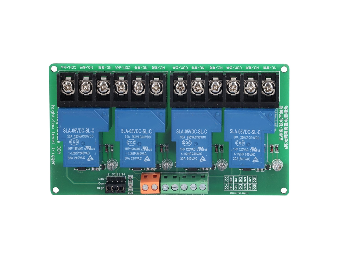 Módulo De Relés De 4 Canales Y 30 A Con Aislamiento Por Optoacoplador, Control Plc Automático, 5 V