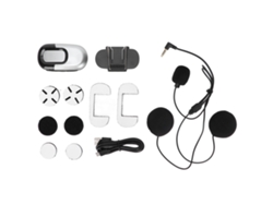 Fone De Ouvido Bluetooth Para Capacete De Motocicleta Com Bateria 1100mah E Intercomunicador Prata