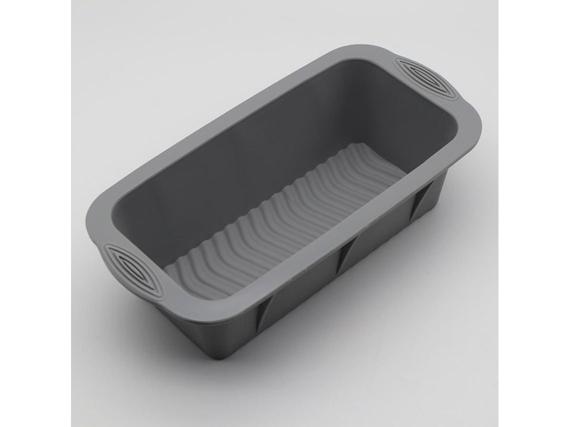 Moldes cuadrados de silicona antiadherentes Rebe-2, ideales para hornear pan casero, en color gris, aptos para microondas y lavavajillas.