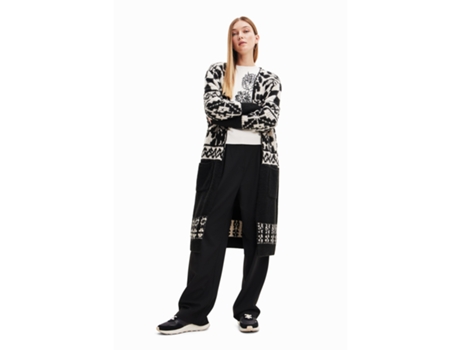 Chaqueta de Mujer DESIGUAL Rebeca Larga Oversize Christian Negro (M)