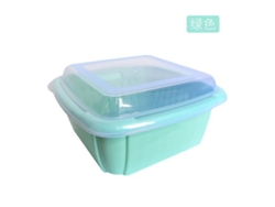 Omni-cesta De Drenaje De Doble Capa Con Tapa Para Frutas Y Verduras, Colador Multifuncional Para Cocina, Caja De Conservación Verde