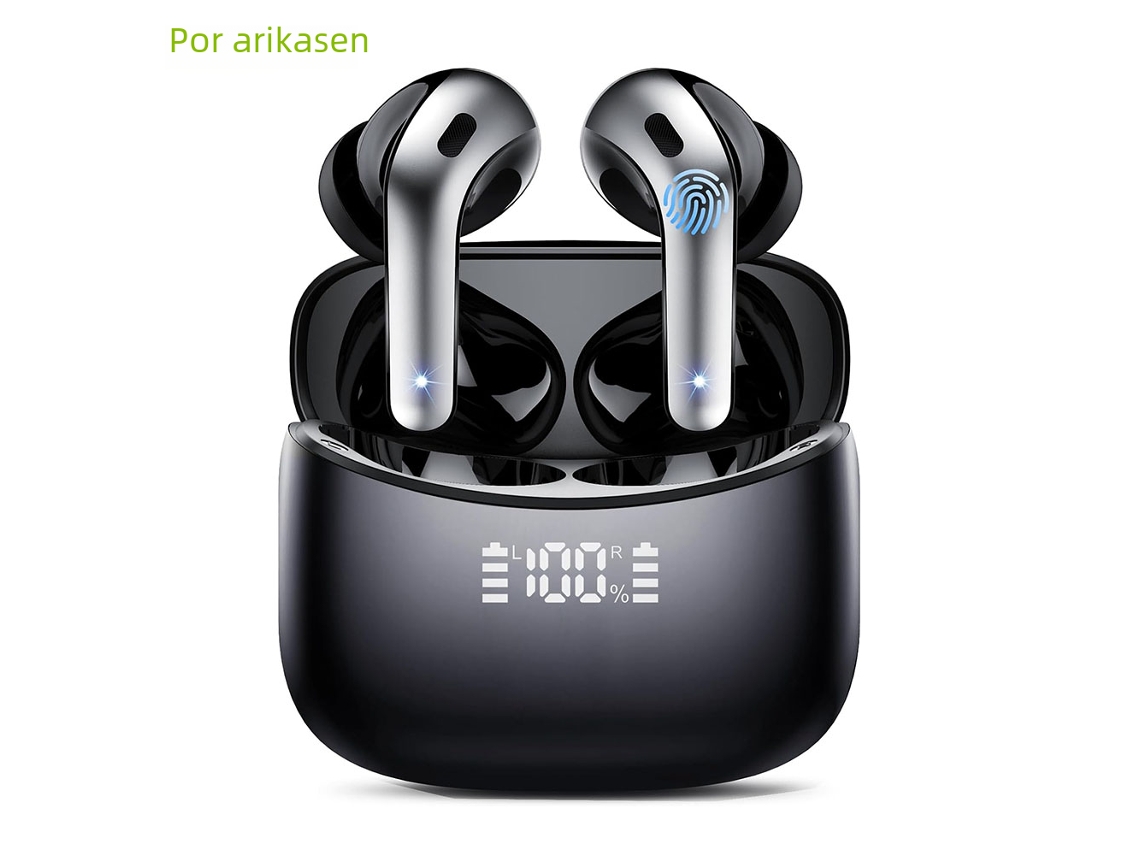 Auriculares Inalámbricos Bluetooth (negros), Resistentes Al Agua, Con Micrófono, Cancelación De Ruido Y Batería De 52 Horas.