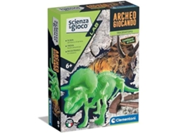 Juego de ciencia - CLEMENTONI - Triceratops-Dinosaurios - Kit de fósiles para excavar y ensamblar - paleontología