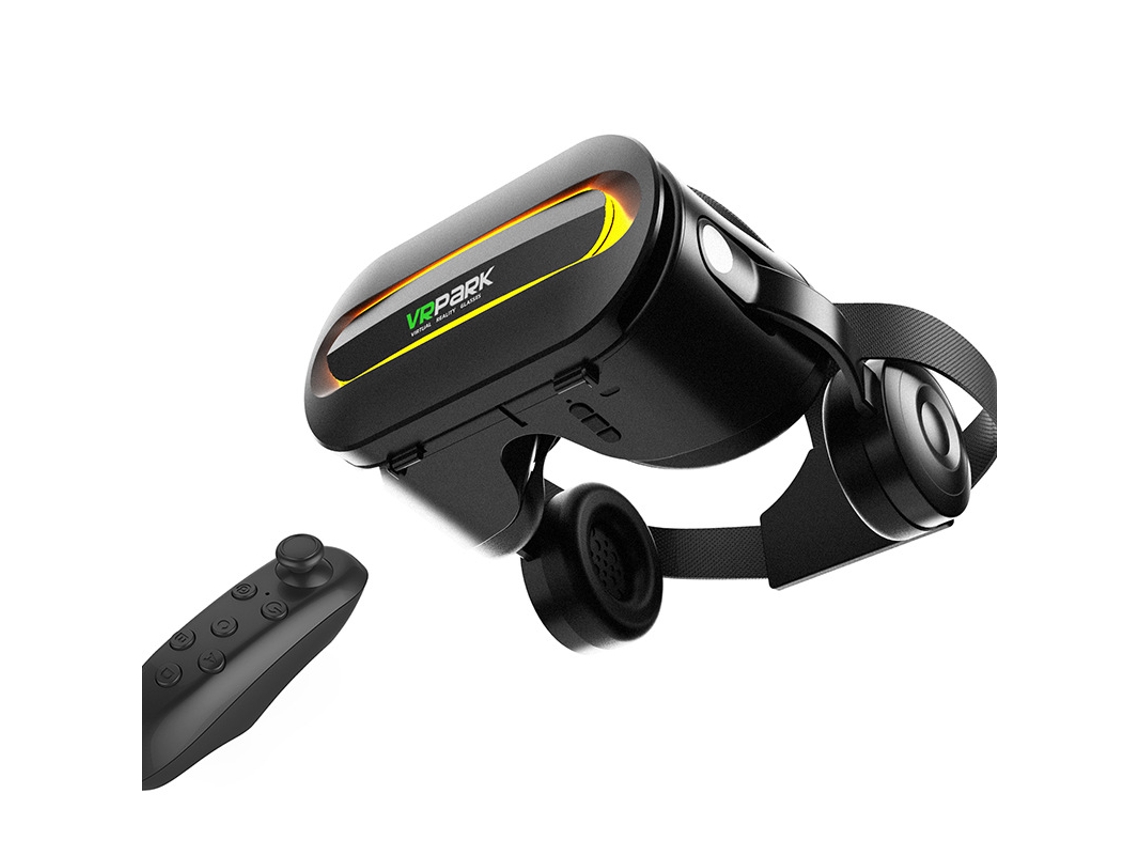 Vr Glasses 3d Virtual Reality Headset Com Fones De Ouvido Estéreo Hifi Compatíveis Para Ios Android Preto 