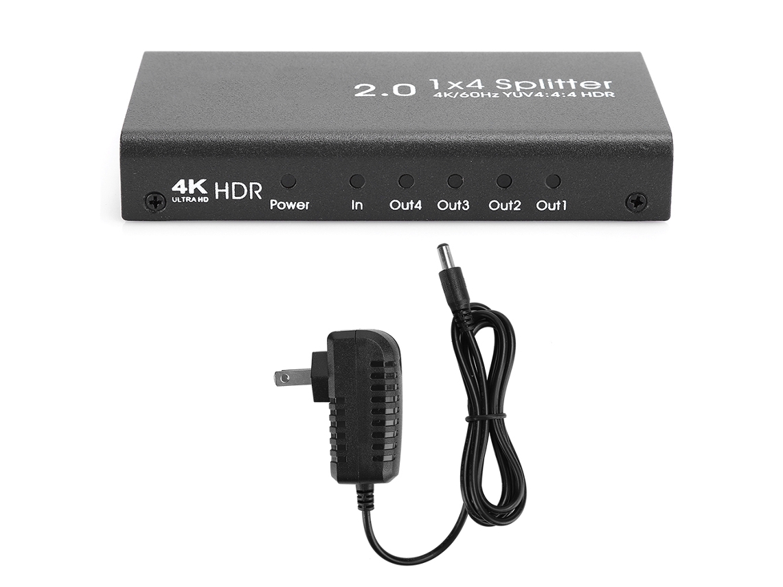 Divisor Hdmi 2.0 1x4 4k 60hz Distribuidor De Vídeo 1 Entrada 4 Saídas Para Tv Ps4 Xbox