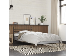 Estructura Cama Madera Ingeniería Metal Gris Sonoma 100x200 Cm