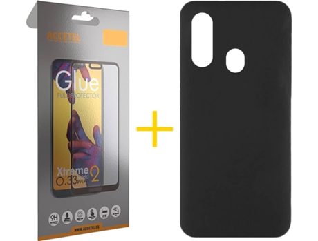 Carcasa + Protector de Pantalla Samsung A20e ACCETEL Full Negro