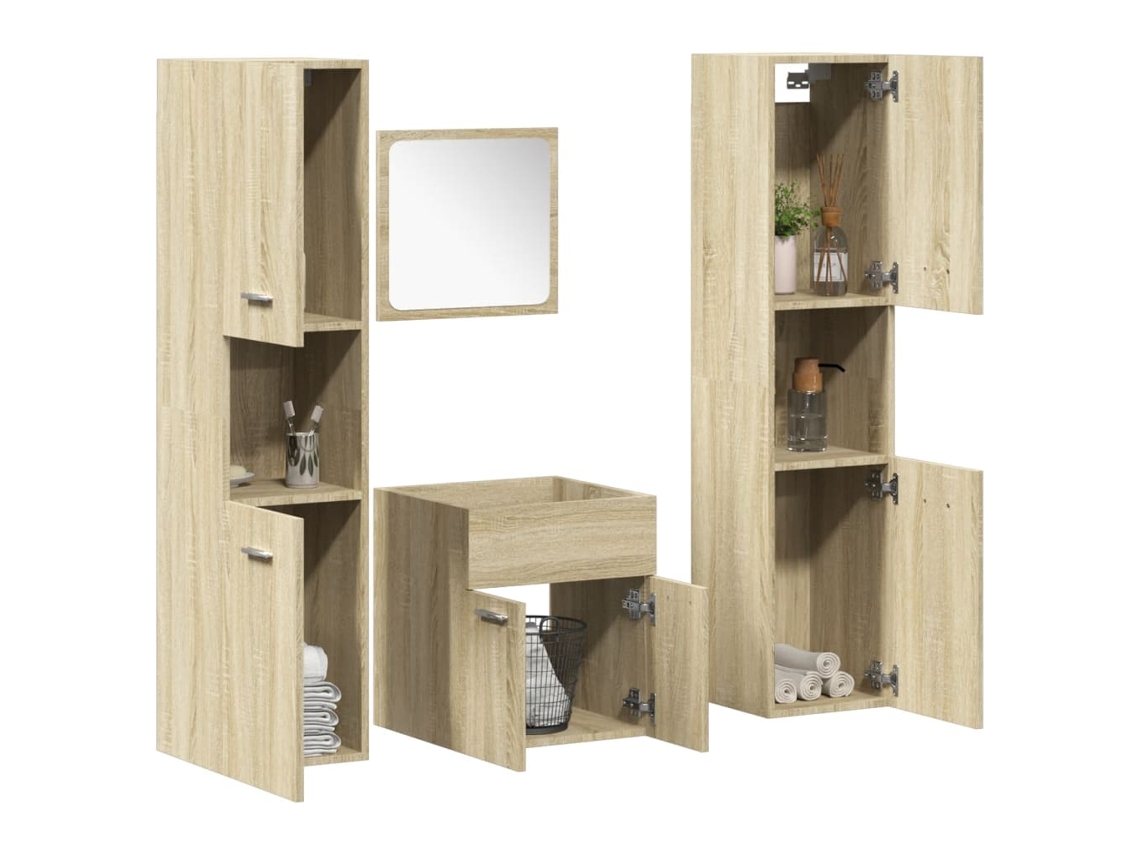 Piezas Conj. Muebles de baño derivados de madera de roble Sonoma Wsd83590 Lovely Home