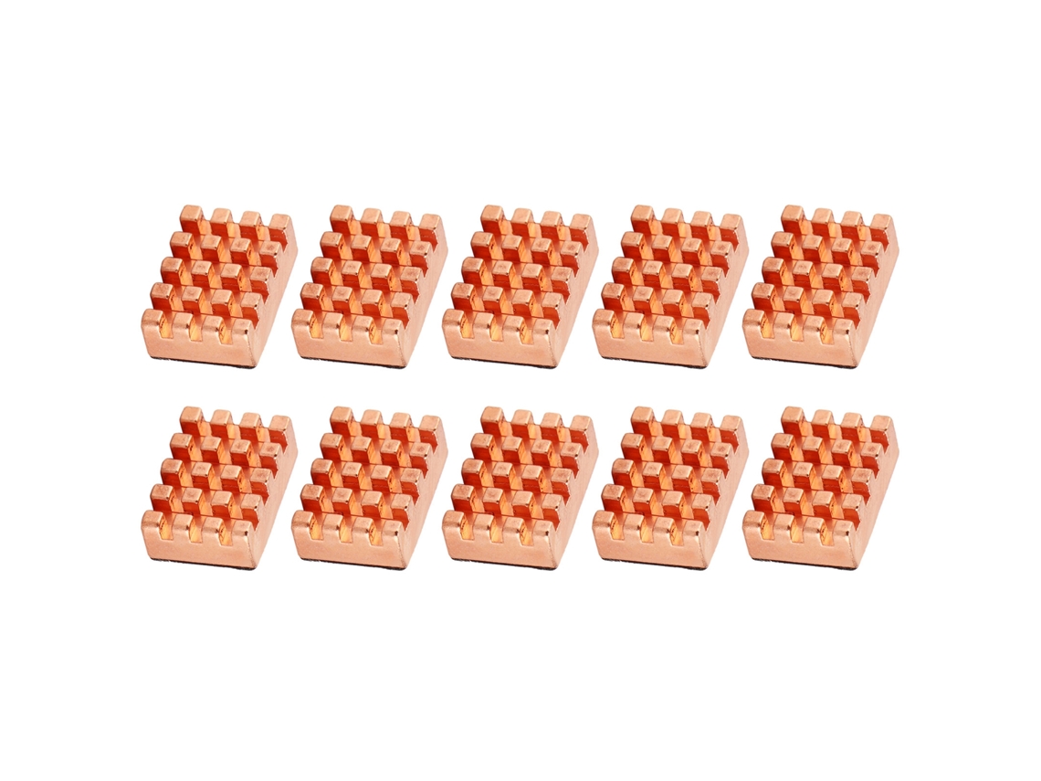 Omni-10pcs Disipador De Cobre P15x5x10 Con Cinta Térmica Para Cpu Refrigerador Radiador De Enfriamiento