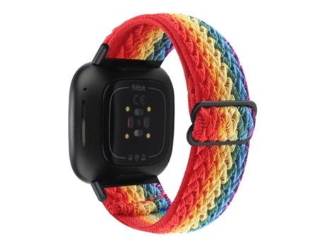 Correa de nailon ajustable patrón de ondas para Fitbit Versa 3/Versa Sense - multicolor