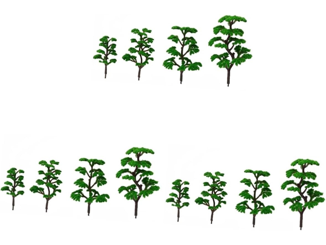 Juego de 3 árboles artificiales en miniatura para decoración de jardines.