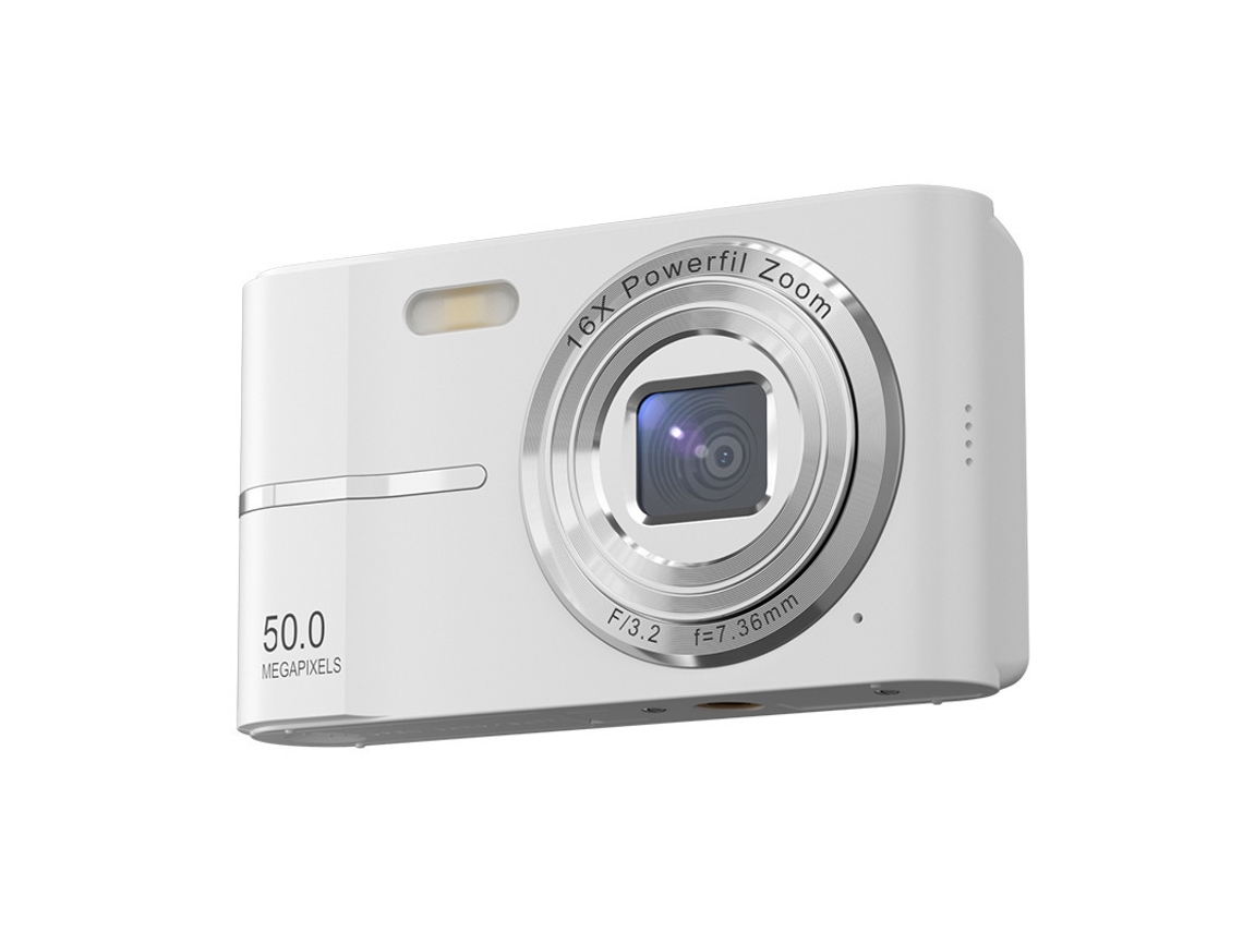 Câmara Digital 4K M03 Tela LCD de 2,4 Polegadas Zoom 16x Mini Câmara Compacta Branca GERTIZ