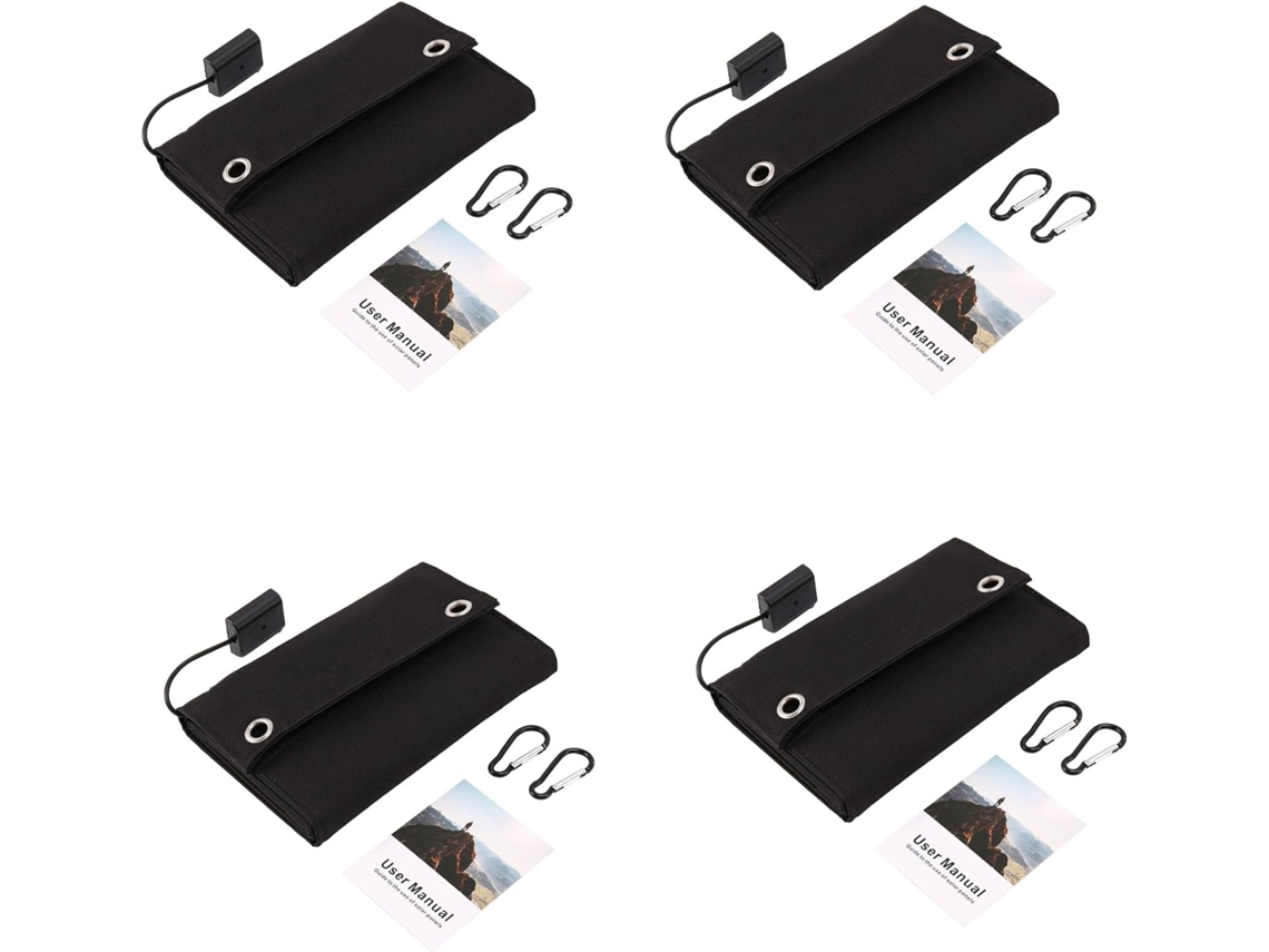 4 Paneles Solares Usb Plegables De 12 W, Cargador Portátil Impermeable Para Exteriores, Batería Móvil