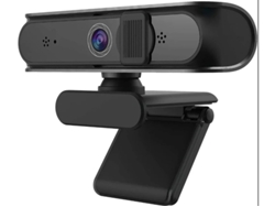 Cámara web estéreo Bestvite Full HD 1080P con micrófono y enfoque automático, grabación de videochat, cámara web de 5 megapíxeles, color negro