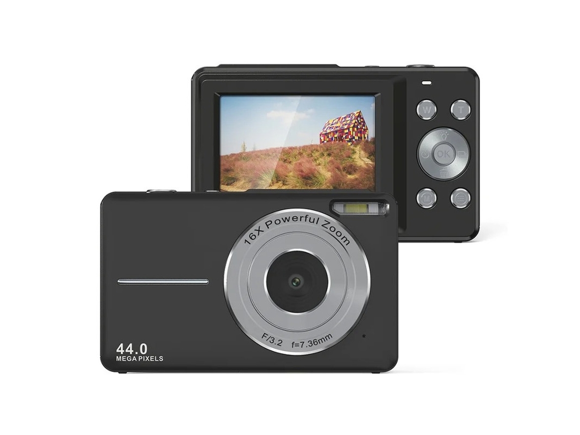 Cámara digital Yizhood DC403 1080p, zoom 16x, luz prediseñada anti-LED, tarjeta TF de 32 GB, color negro