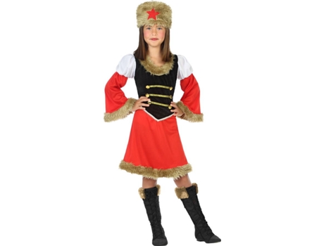 Disfraz de Niña DISFRAZZES Rusa Rojo Con Sombrero (Talla: 10 a 12 años)