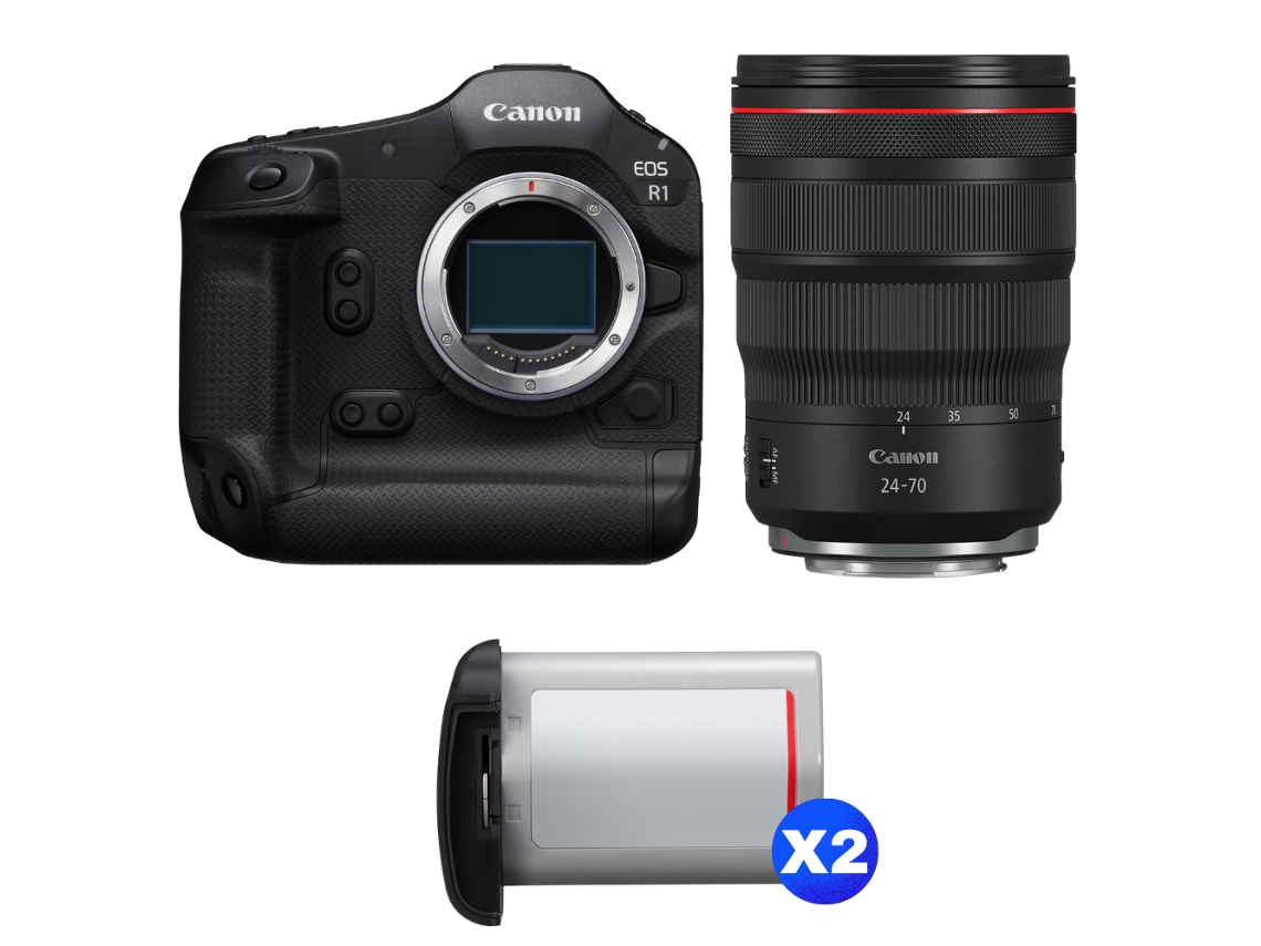 Canon EOS R1 + RF 24 70mm F/2.8 L IS Usm + 2 Canon LP e19 + Libro electrónico “20 consejos para fotos impresionantes”