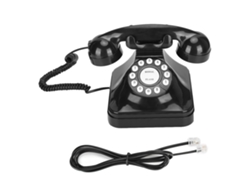 VIVILIYYA Telefone De Secretária Vintage Preto Multifuncional Em Plástico Com Re Discagem E Flash