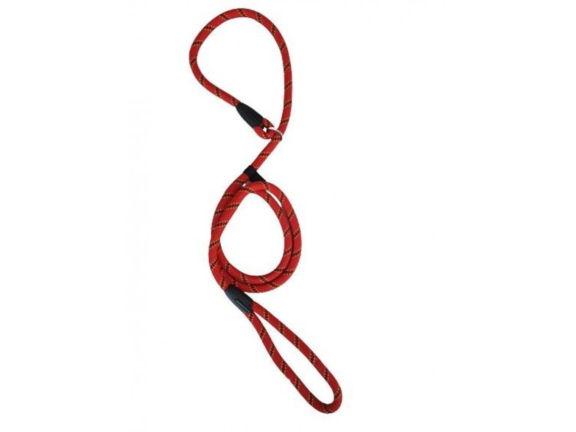 Correa Ajustable Para Perro Con Cuello Deslizante Rope Fuerte Entrenamiento Nylon Negro Rojo Tamaños M/l 1,2 X 180 Cm Rojo