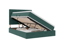 Maison Exclusive - Cama Con Almacenamiento Y Led Con Led Verde Oscuro 140 X 190 Cm