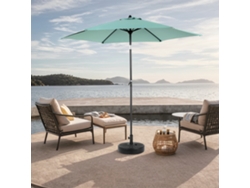 Sombrilla Rectangular Grande De 2,7 M Para Exteriores, De Doble Cara, Con Manivela (verde Claro) (sin Base)