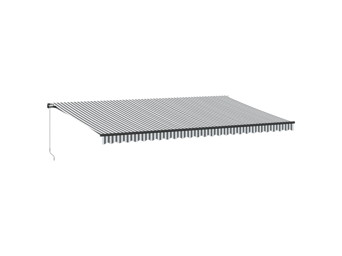 Maison Exclusive - Toldo Retráctil Manual Gris Antracita Y Blanco 600x350 Cm