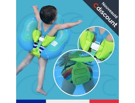 Flotador para niños de 2 a 6 años con apoyo en la entrepierna para aprender a nadar Talla 3 de 14 a 19 kg