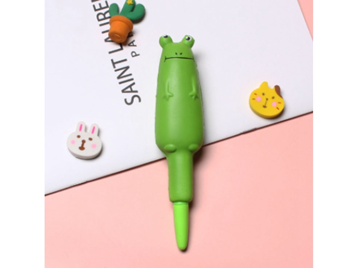 Bolígrafo Kawaii Squishy, Bolígrafo Suave Para Descomprimir, Escritura Fluida, Regalo Escolar, Ranita Pequeña