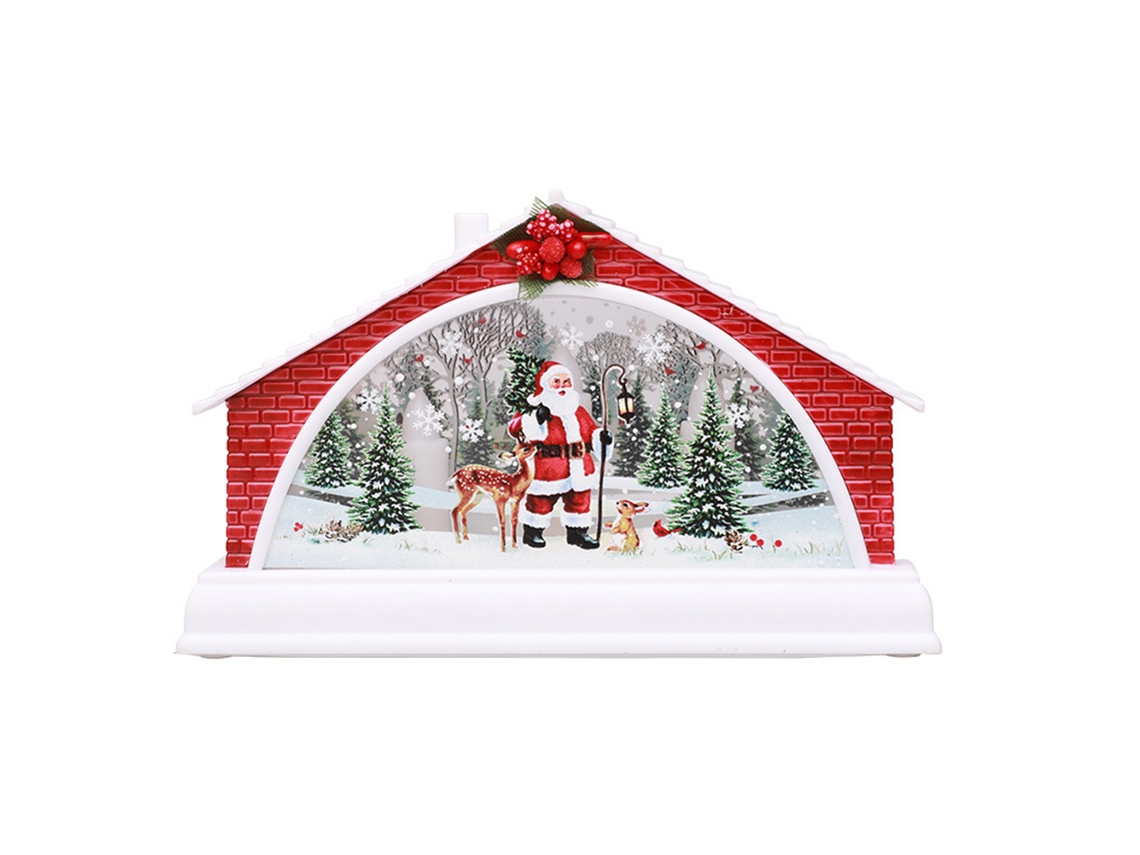 Adorno Navideño, Pesebre De Nieve Iluminado, Decoración De Pueblo Navideño, Regalo Festivo