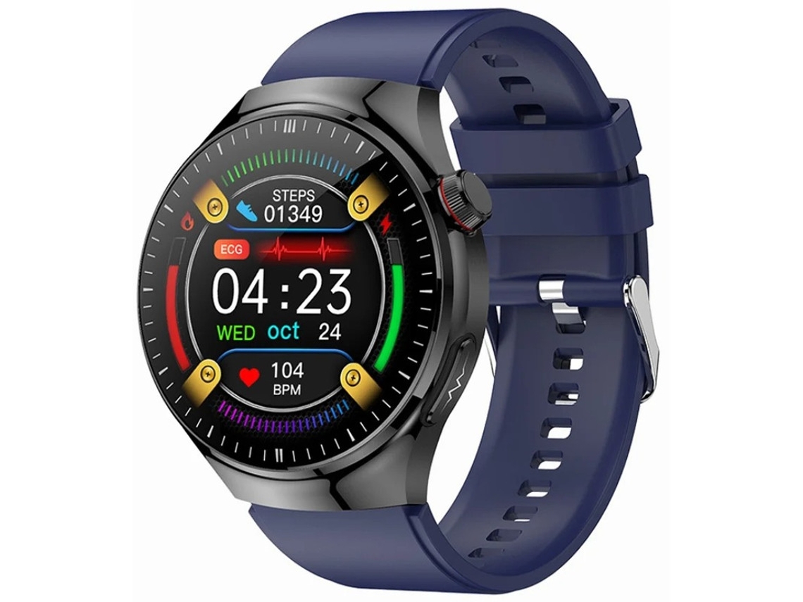 Reloj inteligente con control de salud de un solo toque, ECG, presión arterial, medición de grasa corporal y función SOS (azul) Yizhood
