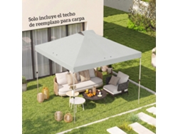 Toldo De Pérgola De Substituição 3x3 M, Cobertura De Substituição Para Tenda Dobrável, Tecido Oxford 210d, Proteção Uv 50+, Branco.