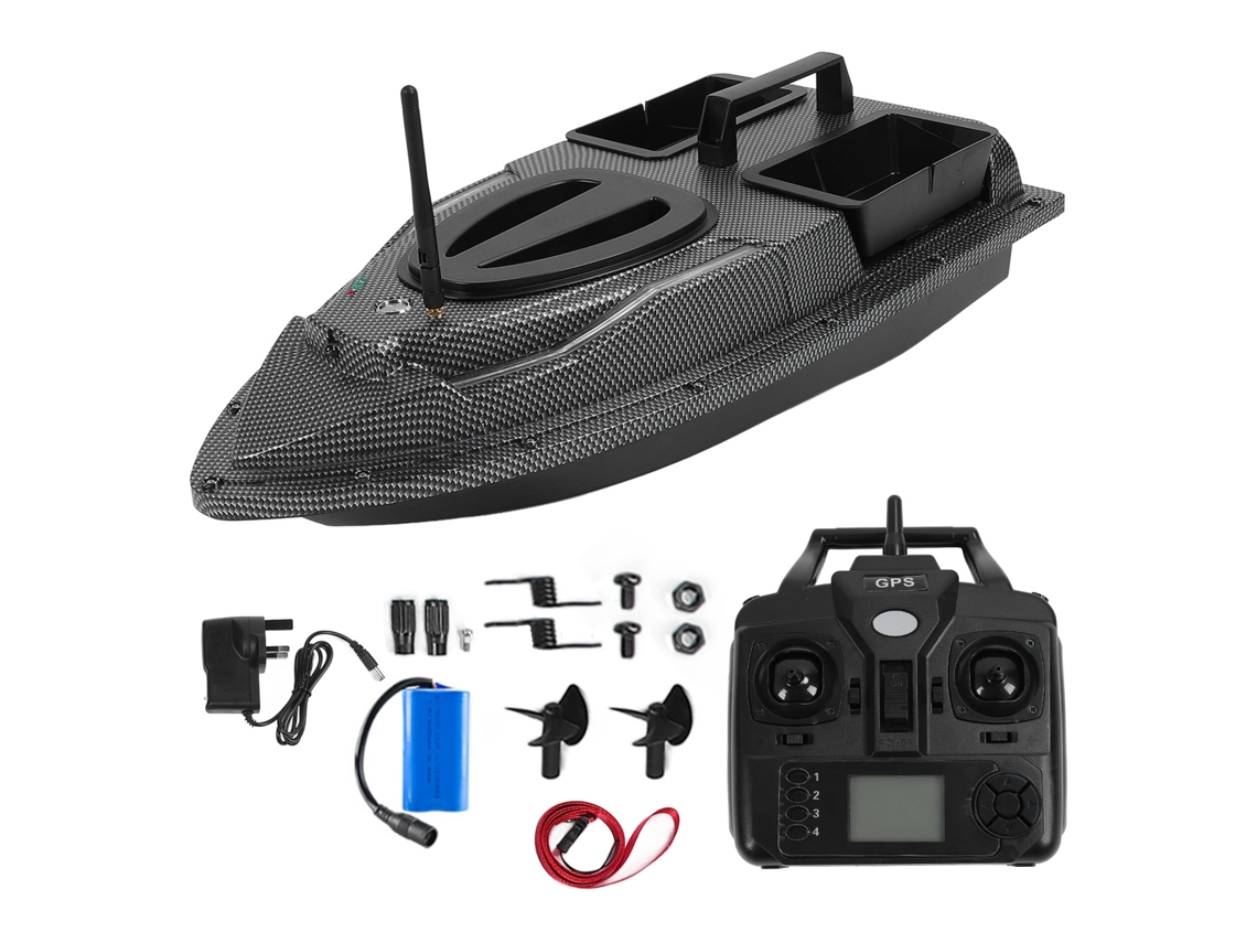 Barco de pesca RC de 500 m con control remoto, posicionamiento GPS, doble compartimento, retorno silencioso con un solo clic, buscador de peces RC, enchufe GB de 110 a 240 V