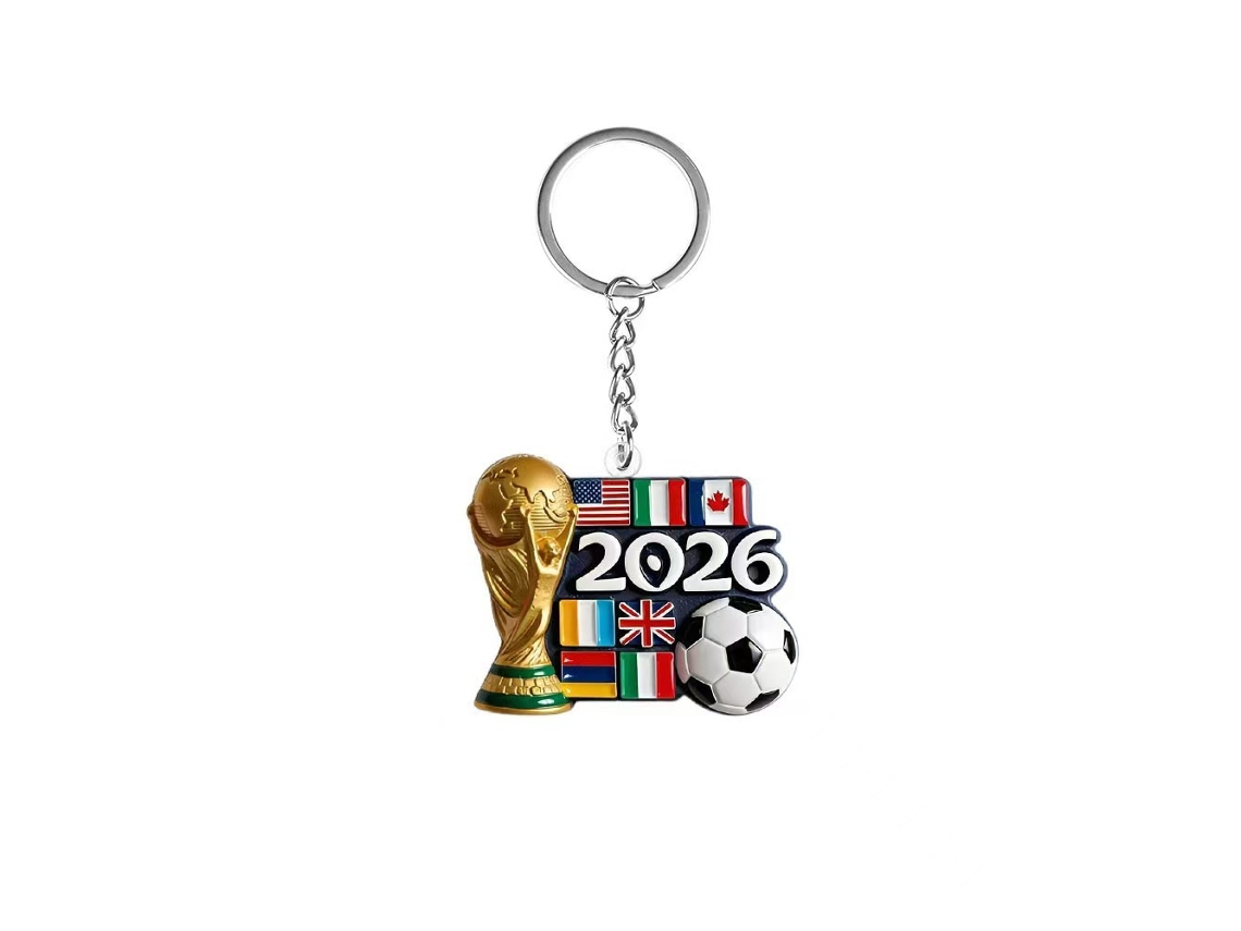 Llavero Resina Copa 2026 Relieve Trofeo Mundial, Banderas Selecciones Y Balón Fútbol, Accesorio Coleccionable Hincha Anti-desvanecimiento