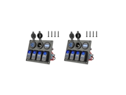 2 Interruptores Basculantes Led De 4 Vías, 12-24 V, Resistentes Al Agua, Para Coches Y Embarcaciones.