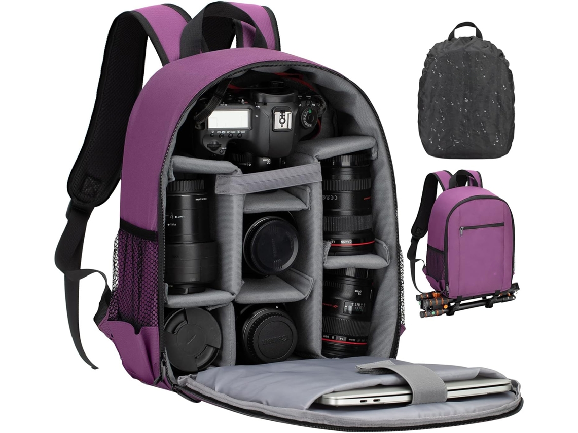 Mochila para cámara de gran capacidad, impermeable y resistente al desgaste, con funda para lluvia Cuich