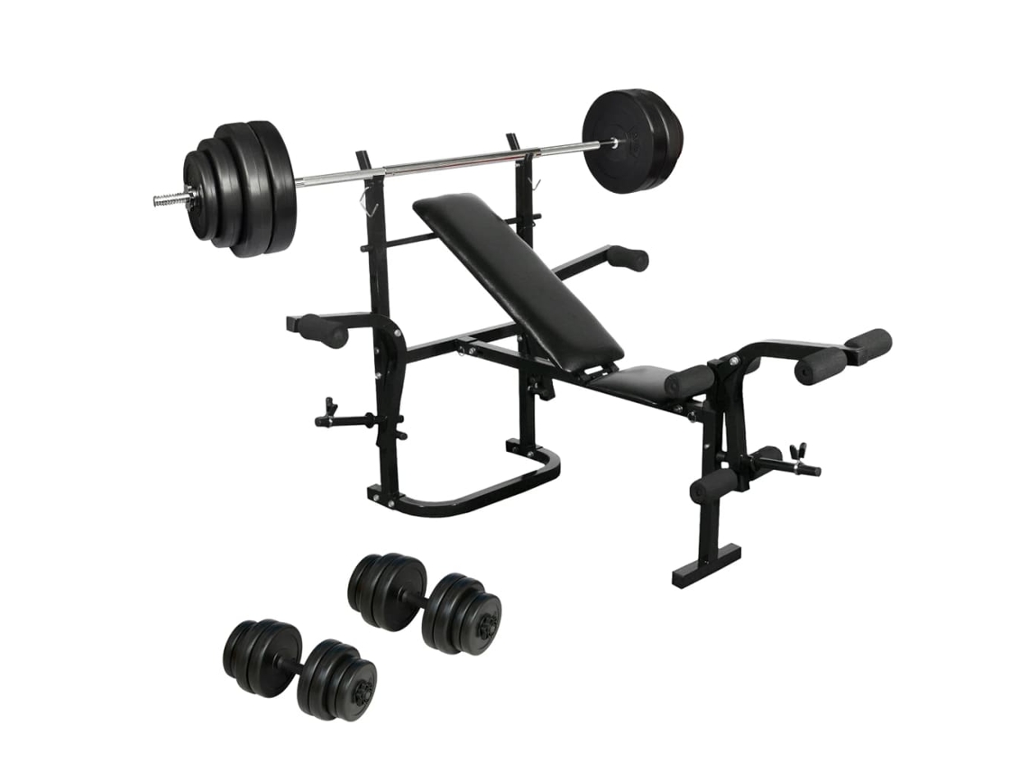 Banco de pesas con mancuernas para gimnasio en casa DKD HOME DECOR