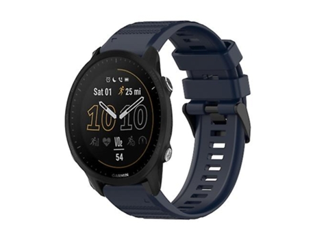 Correa De Reloj Inteligente Para Garmin Forerunner 955, Correa De Silicona Con Textura Horizontal De 22Mm Y Herramienta De Extracción, Color Azul M...