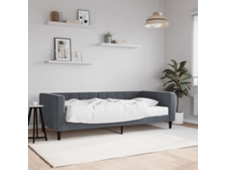 Sofá Cama Con Colchón Terciopelo Gris Oscuro 90x200 Cm