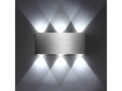 Aplique De Pared Led Interior 18 W, Lámpara Cuadrada Moderna Aluminio- Luz Ascendente/descendente, Iluminación Decorativa (blanco Frío).
